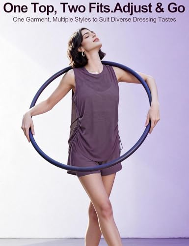 Image of Venzina Gym Tops for Woman Beach Wear Dress for Women Sheer Thin Airy Fabric Adjustable Side Drawcord Breathable Quick Dry for Yoga Summer Workout Casual
