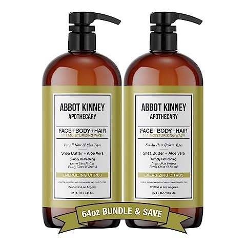 Men's 3-in-1 Wash, Moisturizing Shampoo, Conditioner, and Body Wash for Men, Suitable for All Skin and Hair Types, 32oz - Abbot Kinney Apothecary (Energizing Citrus) – 2 Pack Cover