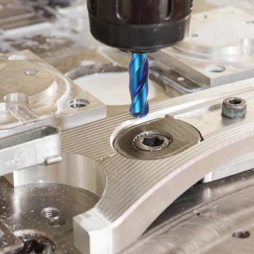 Image of uxcell Tapered Ball Nose End Mill CNC Router Bit, 1 /64 inch Radius 1 /4 inch Shank Solid Carbide Nano Coated Upcut Spiral 2 Flutes Cutter Milling Tool, 1 /32 inch Dia 3 inch Total Length