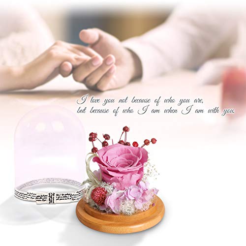 KING DOO Preserved Flowers Rose Gift for Mom Grandma Wife. Forever Eternal Light Purple Real Rose Present for Birthday Wedding Anniversary and Graduation