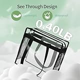 OWINUSTECH Clear Totebag Stadium Approved,12x12x6 Clear Bag for Stadium Events,Clear Concert Bag Quick Pass Clear Bags, Black, 11.61in*11.61*5.7in - Image 6
