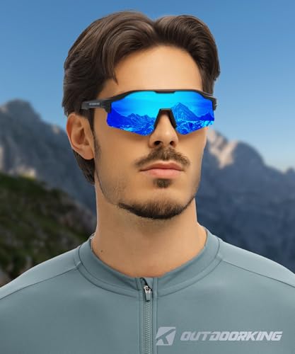 Image of Sport Polarized Sunglasses for Men and Women, Stylish and Lightweight Cycling Sunglasses with UV400 Protection