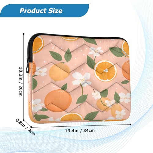 Funda para laptop 13-14 pulgadas impermeable con diseño color naranja y flores miniatura 3