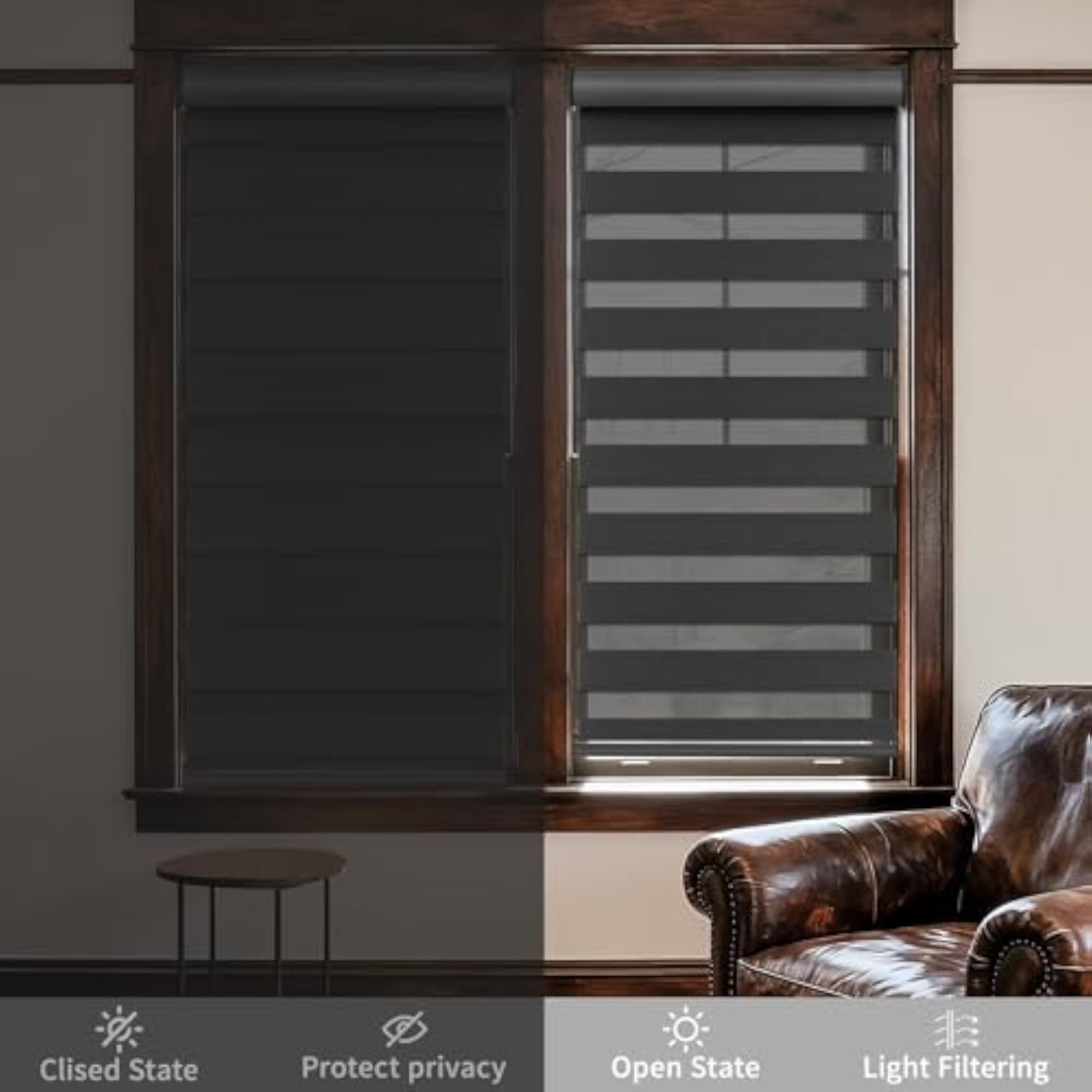 Cordless Zebra Blinds with Free-Stop Function