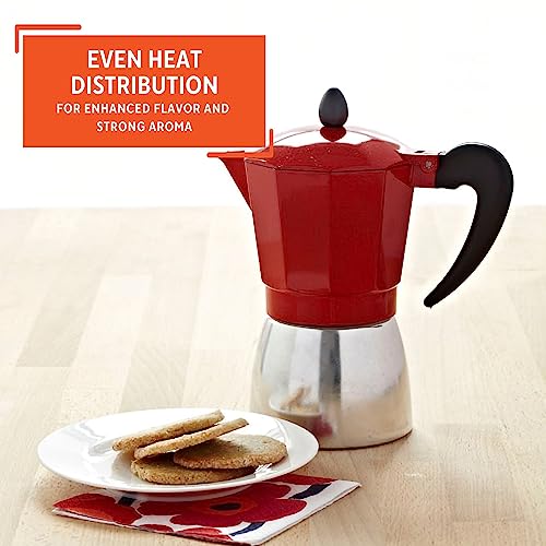 Imusa Usa Red Aluminum Stovetop 6-Cup Classic Italian And Cuban Espresso Maker (B120-43T) #TOP5