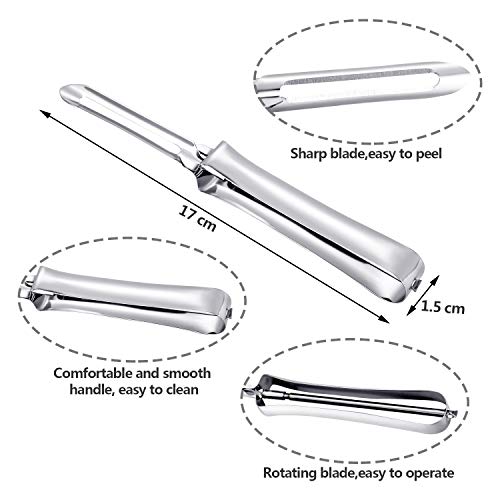 Stainless Steel Peeler Kitchen Vegetable Peeler Fruit Vegetable Peeler Rotary Peeler For Home Kitchen Carrots Potatoes Peeling Tools(5 Pieces) #TOP1