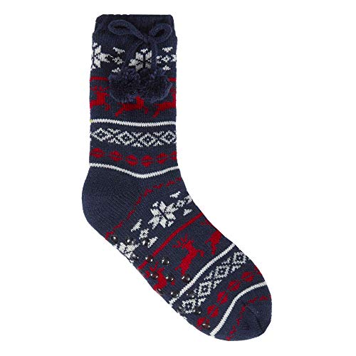 Girls Knitted Christmas Design Slipper Socks2