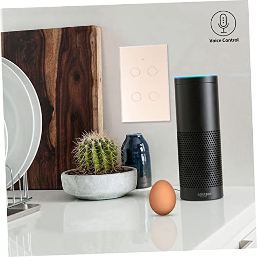 TEHAUX LED Wireless Ac~V Wall Four Switch // Design De Luz Sensível Compatível App Gang Screen Touch