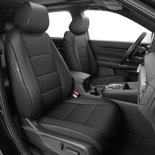 Image of AOMSAZTO Custom Fit Car Seat Covers for Honda CRV: 2023 2024 2025 2026 Full Set Faux Leather Car Seat Cover Waterproof (5 Seats,Black)