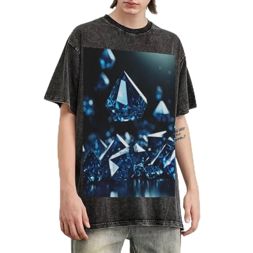 T-shirt coupe ample hommes en pur coton respirant à motif losanges