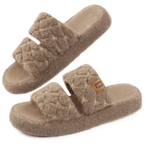 Image of LongBay Slippers for Women Memory Foam Open Toe Indoor House Shoes Gifts | Dual-Strap Slide Sandals, Comfortable Cushioning , Lightweight Non-Slip Sole, Home Bedroom, Birthday Gift, Machine Washable