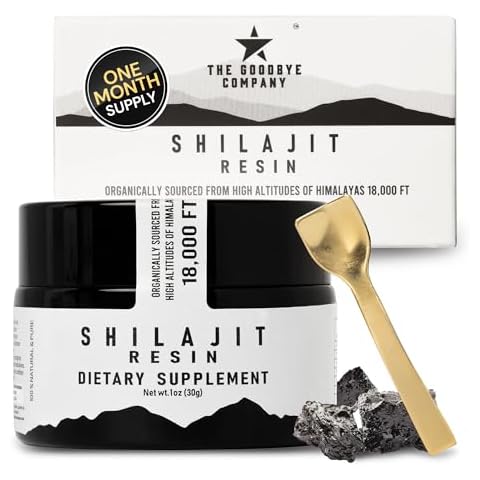 The Goodbye Company Organic Himalayan Shilajit Resin for Men and Woman - High-Altitude Sourced Supplement for Cognitive Health, Longevity & Vitality – Pure Shilajit for Men & Woman 1oz (30g) Cover