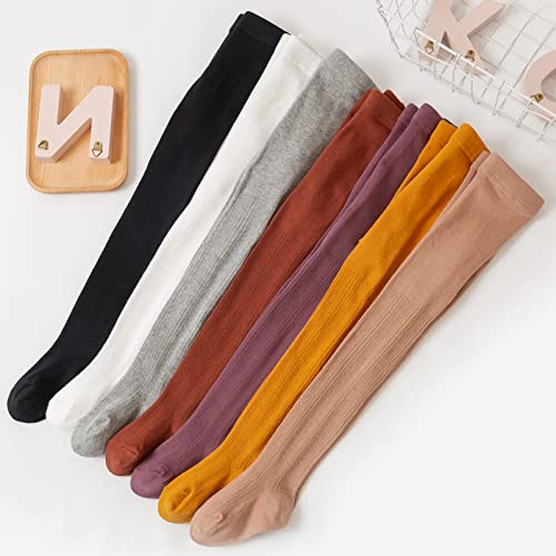 ASUITOFK 2 Pack Girls Tights Cable Knit Leggings Stockings Footed Tights Toddlers Child Cotton Pantyhose3