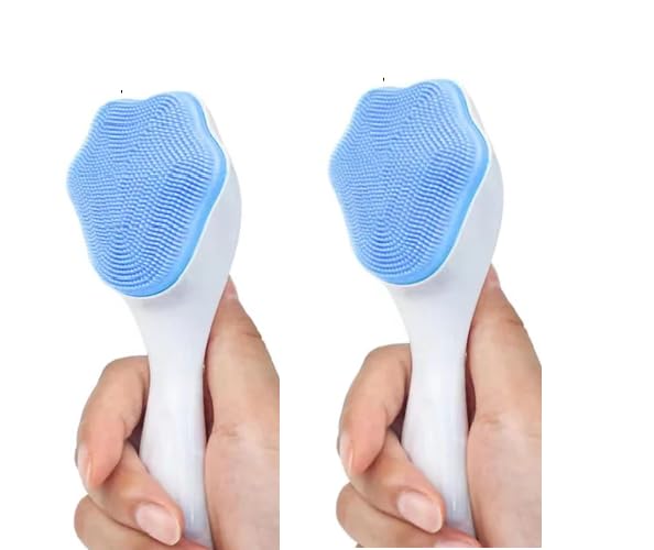 Silicone Face Cleansing Brush | Soft Facial Cleansing & Exfoliating Brush | Deep Pore Cleaning Face Scrubber | Gentle Facial Massage Brush for Women & Men (2 Pc)-image-38