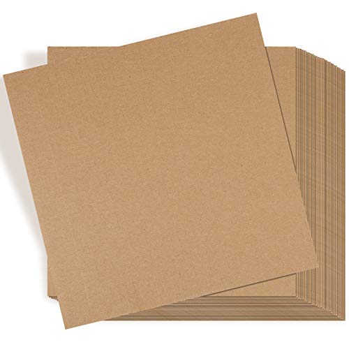Image of 50 Pack Corrugated Cardboard Sheets Flat Hard Cardboard Inserts Back to School Classroom Supplies Flat Squares Separators for Shipping, Mailing, Packing, Art Projects, DIY Crafts(12 x 12 Inch,Brown)
