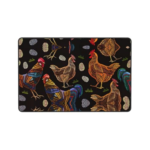 Tapis de chambre EdWal en velours super doux imprimé poule - 8