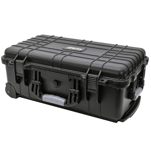 HMF ODK400 Valise à roulettes d'extérieur avec mousse prédécoupée 56 x 34,5 x 23 cm, Noir , 56 x 34,5 x 23 cm, Extérieur/utilitarien
