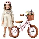 sun baby Bicicletta Senza Pedali per Bambini Classic - 2 anni, max. 30 kg, Balance Bike, telaio in acciaio, ruote gonfiabili colorate, sella regolabile - Rosa