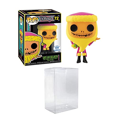 Funko POP! - La pesadilla antes de Navidad - Santa Jack Skellington (luz negra) con un protector de Byron Attic Pop