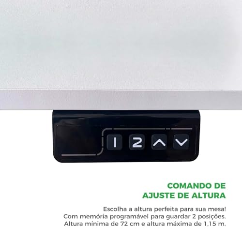 Mesa Elétrica Ergométrica com Regulagem De Altura Tampo Branco, Mixtou