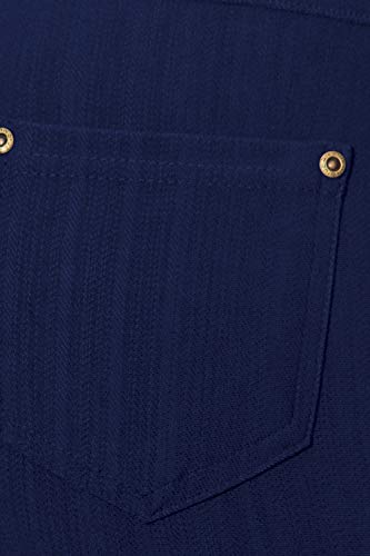 Leggings Depot Women's Cotton Blend Stretch Pull-on Capri Jeggings with Pockets-J04-CA-2X3X-DENIMBLUE - Image 5