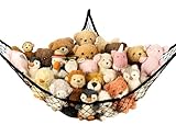 Stuffed Animal Storage Hammock Net Corner - Large Toy Hammock Net for Stuffed Animals Room Decor - Cute Stuff Animal Organizer Holder for Plush Plushie - Kids Baby Nursery Wall Bedroom Home Decor