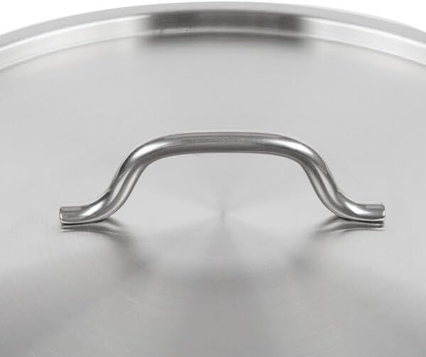 SS1 Series 16 9/16 Inch Stainless Steel Replacement Lid with Handle, Round Shape, 40 Qt Stock Pot Cover, Silver, Commercial Grade, NSF Listed