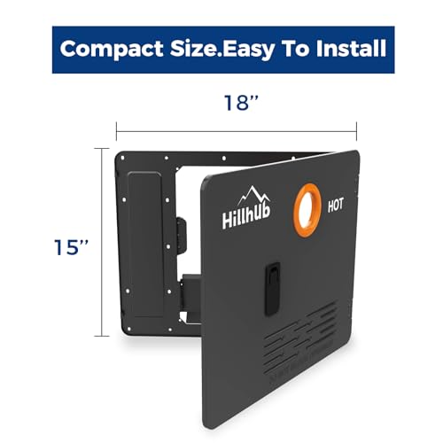 Hillhub 15 x 18 Inches RV Water Heater Black Door (ONLY DOOR). Electrolytic Plate, Electrostatic Powder Coating Technique, Tankless RV Water Heaters Door kit of Hillhub