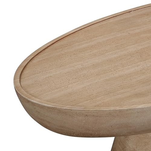 Tov Furniture Eclipse Textured Faux Travertine Indoor/Outdoor Coffee Table by TOV Furniture - Image 4