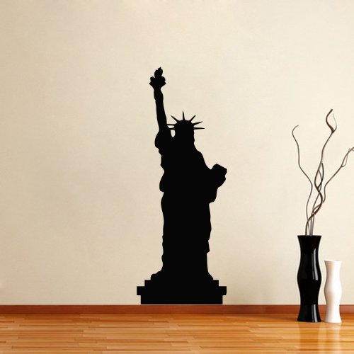 Housewares Wall Vinyl Decal Statue of Liberty Silhouette USA Symbol America Ny New York Home Art Decor Kids Nursery Removable Stylish Sticker Mural Unique Design for Any Room