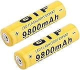 AIQFMNFC 3.7V 9800mAh High Capacity Button for LED, Devices, 2 Pack