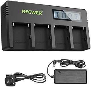 Neewer 4-Channel NP-F Battery Charger with LCD Screen & Power Adapter, Compatible with Sony NP-F550 F570 F750 F770 F930 F950 F960 F970 FM50 FM500H QM71 QM91 QM71D QM91D Camcorder Li-ion Batteries