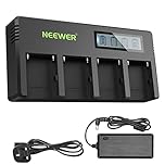 NEEWER 4-Channel NP-F Battery Charger with LCD Screen & Power Adapter, Compatible with Sony NP-F550 F570 F750 F770 F930 F950 F960 F970 FM50 FM500H QM71 QM91 QM71D QM91D Camcorder Li-ion Batteries