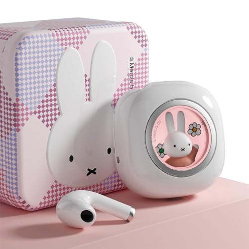 Image of Miffy Bluetooth 5.3 Earbuds-Pro - IPX5 Waterproof, Touch Controls, Adorable Reusable Miffy 3D Iron Box Packaging.(Pink)