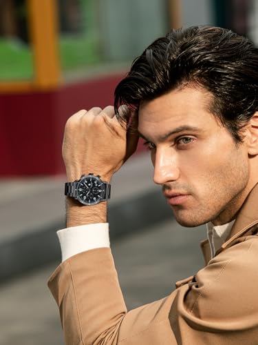 Image of Sapphero Chronograph Watch for Men - Analog Quartz Waterproof Stainless Steel Casual Luxury Date Watch - Gift for Men