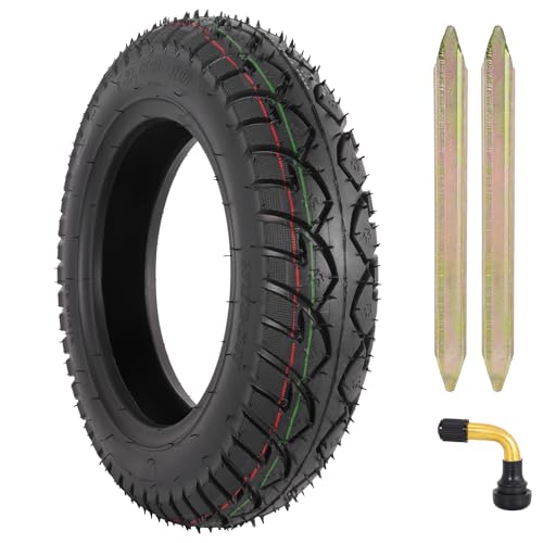 3.50-10 Scooter Tubeless Tire Vacuum Tire Replacement for 10 Inch Rims Front Rear Mopeds 10 Inch Tubeless Thickened Wear-Resistant Anti-Slip Tire