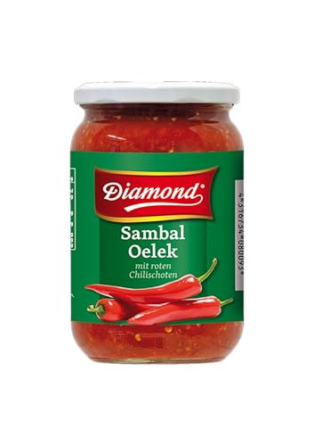 DIAMOND Sambal Oelek, Feurig scharfe Paste aus roten Chilischote, zum Verfeinern von Wok-Gerichten, Reispfannen & Bratnudeln - 1 x 740 g