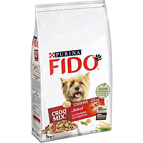 Animalerie FIDO - Croq Mix Adulte Boeuf 1Kg - Lot De 4 - Vendu par Lot
