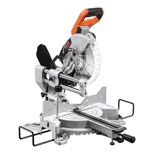 VEVOR Sliding Compound Miter Saw, 10-Inch Blade, 15 Amp Motor, 60-Tooth, Corded Double Bevel Sliding Miter Saw, LED Precision Alignment, Angle Adjustable, for Wood, Composite Decking, Laminates