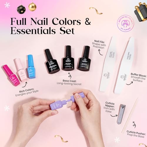 Image of Beetles Gel Nail Polish Set - Seasons Variations 48 Colors Gel Polish Kit Brown Nude Pink Red Blue White with Base Top Coat Home DIY UV LED Soak Off Nail Art Salon Manicure Starter Kit Gift for Women
