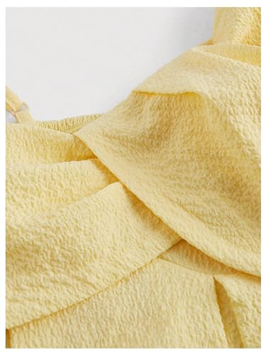 SOLY HUX Women's Summer Tops Asymmetrical Straps Ruffle Sleeveless Babydoll Top Summer Going Out Cami Top4