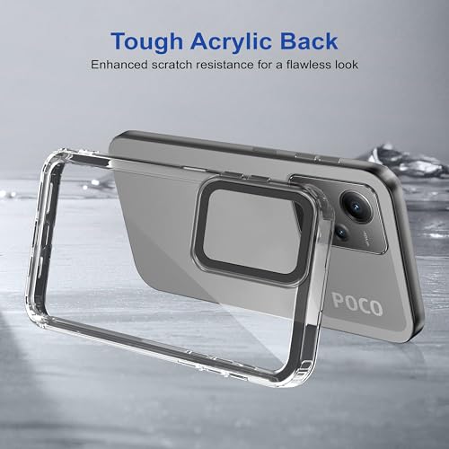 Image of Zapcase Back Case Cover for Poco X5 5G | Compatible for Poco X5 5G Back Cover | Case Cover with Camera Protection | (TPU + PC | Translucent Black)