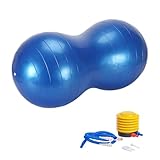 Peanut Ball Therapy with Pump, Sensory Gym Ball for Yoga, Pilates, Core Training & Balance, PVC Exercise Ball for Autism, Posture Fitness Equipment for Kids Children Adults (90x45CM) (Blue)