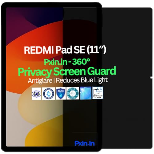 Image of Pxin Tablet Privacy Guard compatible with REDMI Pad SE (11 inch) | Screen protector | Anti-Glare | Blue light filter | 360 degree Anti Spy | Eye Protection