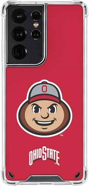 Skinit Clear Phone Case Compatible with Galaxy S21 Ultra 5G - Officially Licensed Ohio State University OSU Buckeyes Flag Design