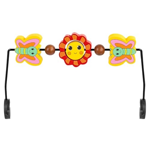 Image of EKEPE BABY Bouncer Toy Bar Compatible with Baby Bjorn Bouncer, Wooden Arch Toy Bar Attachment for Baby - Sensory Development & Play Accessories for Infant 3-36 Months - Butterfly & Flower