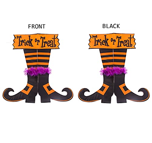 Happy Halloween Graden Flag Trick Or Treat Witch Feet Yard Outdoor Banner Decorations Home Decor Double Sided #TOP3