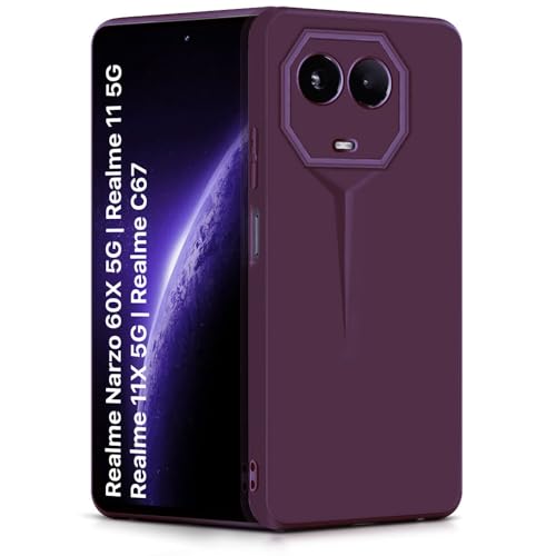 Image of WOW IMAGINE Slim Back Cover for Realme Narzo 60X 5G | Realme 11X 5G | 11X 5G | C67 5G | Blade Series Ultra Thin Case | Camera Protection | Soft Matte Silicone Flexible Mobile Case - Purple