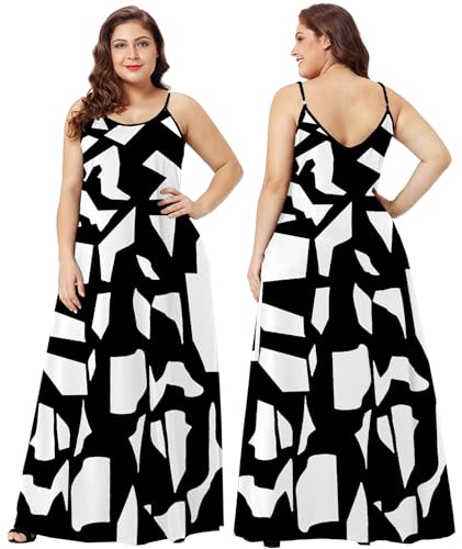 Image of Wolddress Womens Maxi Dress with Pockets 2026 Casual Strap Plus Size Loose Plain Long Office Summer Beach Travel Dresses S-5X