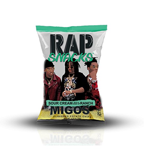 Rap Snacks Potato Chips 2.5 oz Bags (Migos Sour Cream Dab of Ranch, 1 Pack)